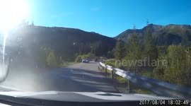 Tourist drives dangerously on the road