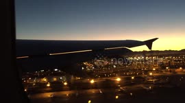 Flying out of Las Vegas on an airplane