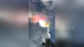 Stunning fire rainbow lights up the sky in Thailand