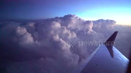 Lightning storm from an airplane (4K)