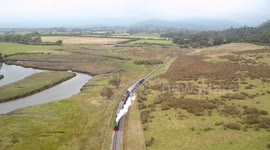 Ravenglass and Eskdale Railway (La'al Ratty) Aerial/Drone Footage Summer - Lake District, UNESCO, Miniature Train
