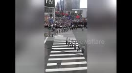 Armed police direct traffic in Shanghai