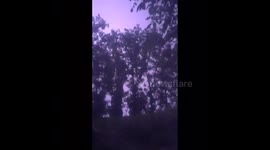 Lightening during a storm in Brittany, France