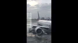 AA jet nearly catches fire at Hong Kong airport