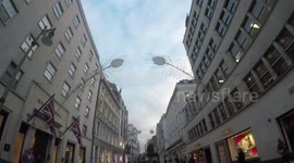 Christmas decorations already up in New Bond Street, London