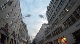 Christmas decorations already up in New Bond Street, London