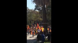 People protest against Catalonian independence in Barcelona