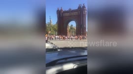 Newsflare Edit - Protests in Barcelona. Catalonia independence