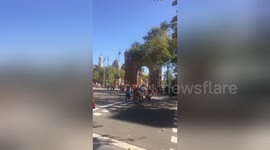 People protest against Catalonian independence in Barcelona