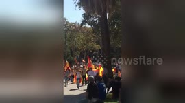 People protest against Catalonian independence in Barcelona