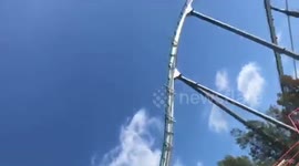 Roler coaster ride in Barcelona