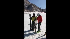 Waiting for the lift, Masik Ryong, North Korea