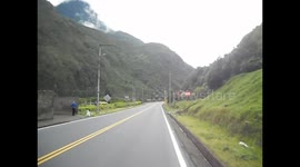 Ecuador. Baños. Waterfalls route riding bicycle. Ruta de las cascadas. Toma 1 en bicicleta. 2014