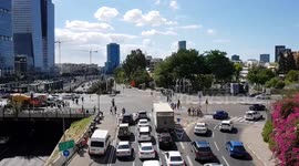 Busy tel Aviv intersection, Israel