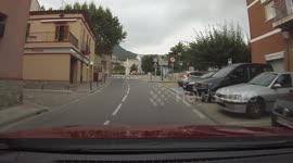 Basket ball bouncing on the road