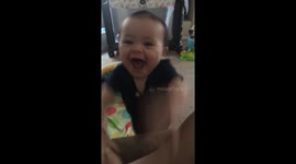 Baby likes to hit mommy but is mad once he falls