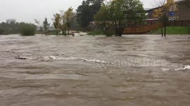 Cumbria river bursts its banks
