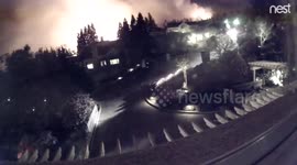 CCTV footage captures Napa Fire approaching residential area