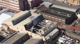 Roof torn off large industrial building