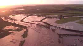Aerial views of Cumbria floods