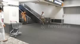 This is how you greet friends at the airport