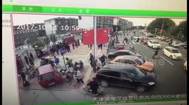 Driver mistakenly presses accelerator and ploughs into crowd