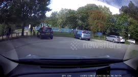 Children can be clumsy, a couple of kids falling over I caught on dashcamera