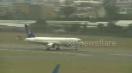 Plane lands safely after landing gear failure