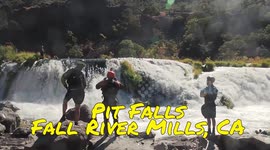 Rafts running 5 different 10'-35' waterfalls at Pit Falls.
