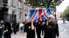 Anti-Brexit protesters march down Whitehall in London