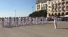 Greek navy band plays hit pop song Despacito