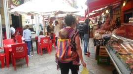 Babywearing My Toddler at the Capo Street Market, Palermo, Italia