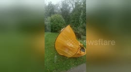 Tent appears in garden as Storm Ophelia hits Cork