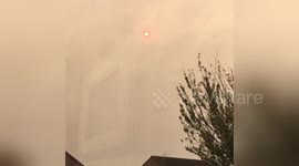 Bizarre 'red burning sun' glowing over Cardiff