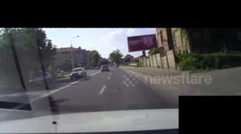 Moments after hard car accident