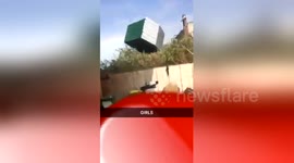 Garden shed blown away by Storm Ophelia in Dublin