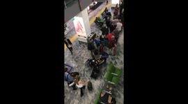 Long checkin lines at Pisa Airport