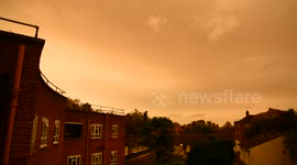 red sky over London