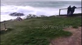 Hurricane Ophelia hits Newquay UK