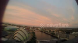 Beautiful glasgow skyline filmed at the river clyde with gopro timelapse