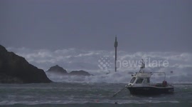 Gigantic waves in Bude Cornwall as Hurricane Ophelia strikes