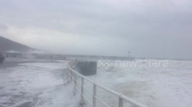 Hurricane Ophelia batters Aberystwyth