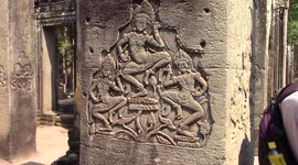 Khmer Wall Carvings at Angkor Temples, Cambodia