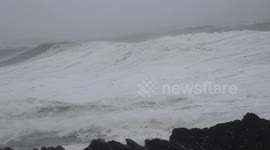 Storm Ophelia Big Waves & Airborne Sea Foam