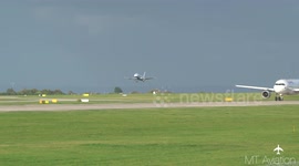 Flybe plane aborts landing at last minute during Storm Ophelia