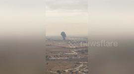 Spanish Jet F-18 crashes right after take-off