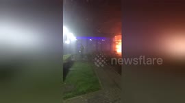 Terrifying moment Manchester students flee accommodation building on fire