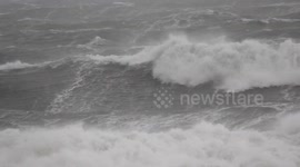Huge waves as Ophelia comes ashore in County Down