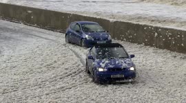 Freak Weather Conditions at Cleveleys near to Blackpool