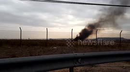Video shows smoking ruins of crashed F18 jet